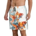 thumbnail image 2 of KLL Three Goldfish Watercolor Splash Men's Casual Summer Beach Shorts Hawaiian Shorts with Pockets-3X-Large, 2 of 5