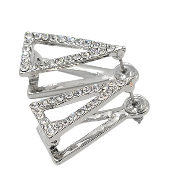 Pendientes de Imitación de Aleación de Cristal Triangular Salvador Plata