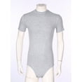 thumbnail image 3 of Yeahdor Mens One Piece Short Sleeve Bodysuit Pajamas Press Button Crotch Romper T-Shirt Nightwear Grey M, 3 of 7