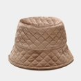 thumbnail image 6 of CoCopeaunts Bucket Hat for Women Autumn Winter Warm Solid Quilted Plaid Fisherman Hat Casual Version Outdoor Flat-top Basin Hat, 6 of 8