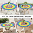 thumbnail image 7 of Colorful Tie Dye Mandala Pattern Round Fitted Tablecloth with Elastic Edge,Dining Table Cover Waterproof,Outdoor Round Tablecloth for Camping,Dining,Indoor and Outdoor, 7 of 7