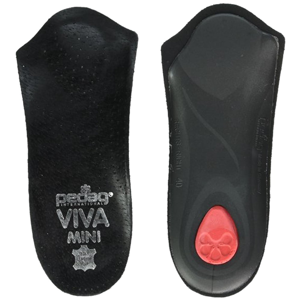 pedagÃÂ® VIVA MINI 3/4 Ultra Thin Leather Orthotic with Semi-Rigid Arch Support, Metatarsal & Heel Pad, Black, M14