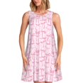 thumbnail image 1 of Fotbe Ribbon Bow Vestido de Verano sin Mangas para Mujer – Vestido Midi Línea A, Estilo Camiseta Floral, Vestido Playero Casual y Fluido, 1 of 7