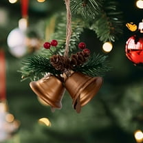 EWASWON Gold Christmas Bells Ornaments - Small Holiday Bell Decor for Christmas Tree, Home Festive Gift Mini Christmas Bell Ornaments