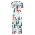 thumbnail image 5 of POROPL Women's Pajama Sets,Cute Print Pjs Short Sleeve Tops and Capri Pants Sleepwear Loungewear Size S-3X, 5 of 6