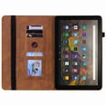 thumbnail image 4 of Dteck Case for Amazon Fire HD 10 (11th Generation) Case Zipper Folio Stand Cover PU Leather Wallet Proective Case with Card Holder for for Amazon Fire HD 10/10 Plus, Brown, 4 of 5