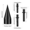 thumbnail image 3 of Eoozwa Wood Splitter Drill Bit Drilling Handles, Log Splitter Drill with 32MM Cones for Heavy Duty Detachable, Firewood Drill Bit Set Suitable for Family Heating, Camping, Woodworking, 3 of 7
