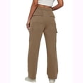 thumbnail image 4 of Cargo Yoga Pants for Women Plus Size High Waist Wide Leg Lounge Trousers Bootcut Flare Yoga Pant with Multi Pockets, 4 of 7