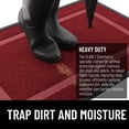 thumbnail image 5 of Buganda Front Door Mat, Heavy Duty Rubber Door Mat Outside, Low Profile Dirt Trapper Welcome Mat, Waterproof Easy to Clean Doormat, Wine Red, 47"x32", 5 of 7