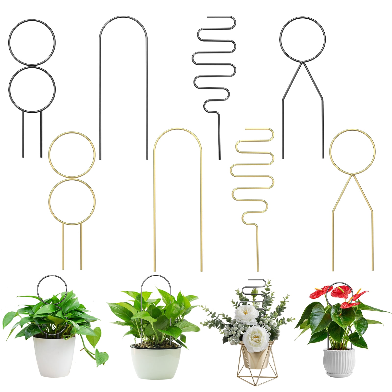 8pcs Mini Plant Trellis Small Metal Trellis for Pot Plants Indoor