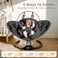 thumbnail image 3 of Babyomi Baby Swing with Auto Rocking, Adjustable Recline & Speed, Remote Control, Timer, Bluetooth Music, Toy Bar & Secure 5-Point Harness for Infants.,Black, 3 of 8