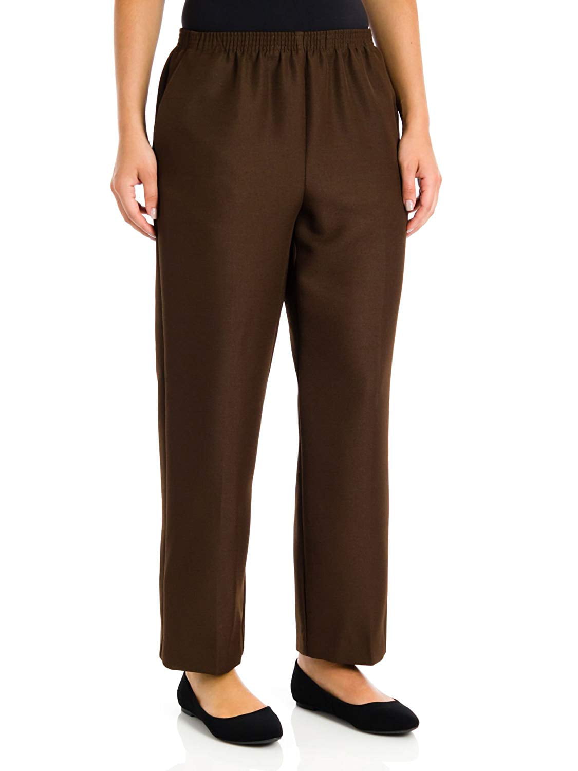 Alfred Dunner - Womens Stretch Pull-On Solid Pants 16 - Walmart.com ...