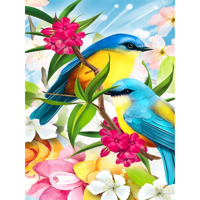 Pintura de diamante (DE5401) Kit cuadrado de bricolaje Color Aves encantadoras Dibujo de diamantes de imitación 40x50cm Hugtrwg Para estrenar
