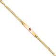 thumbnail image 2 of 14K Yellow Gold Medical Soft Diamond Shape Red Enamel Curb Link Id Bracelet (8 X 9) Made In United States xm567cc-8, 2 of 5