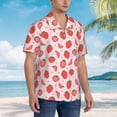 thumbnail image 5 of Xecao Strawberry print Hawaiian shirt - a stylish short-sleeve button-down for men, perfect for casual beach and tropical outings., 5 of 9