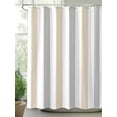 thumbnail image 2 of Shower Curtain Beige Grey Striped Bathroom Curtains with Hooks, Waterproof Fabric Vertical Stripes Bath Shower Curtains Set for Bathroom Bathtubs Decor 36x72 Inch, 2 of 8