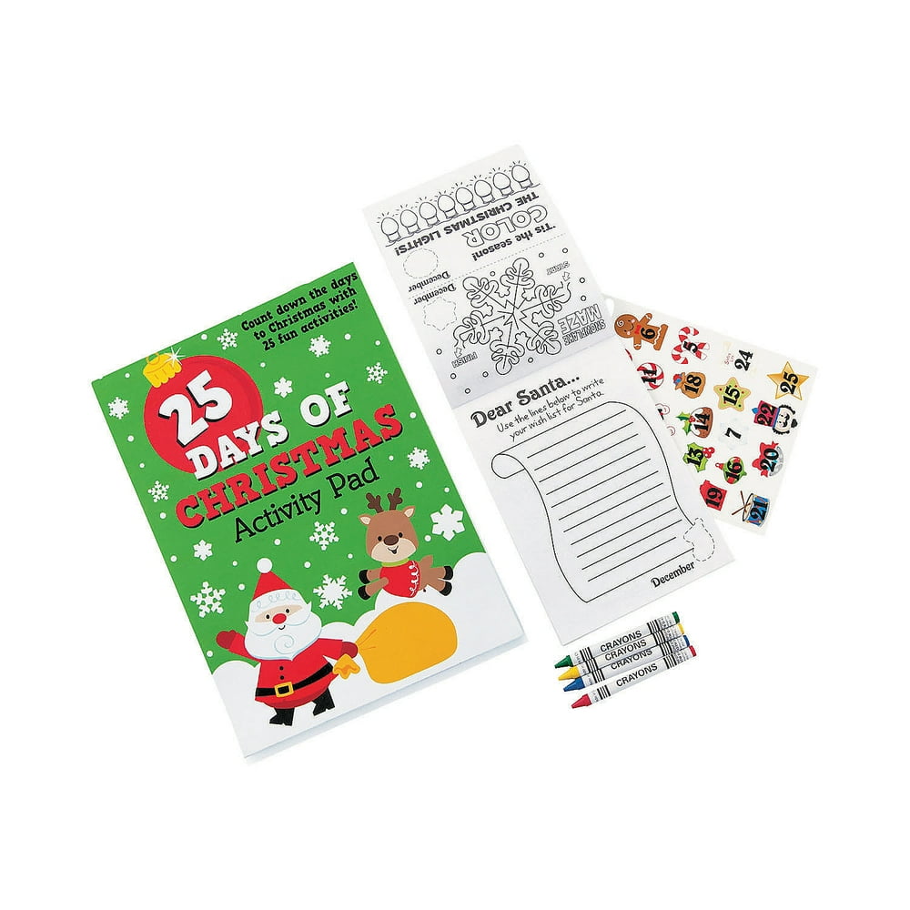 25 Days Of Christmas Activity Pad Stationery 12 Pieces Walmart