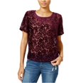 thumbnail image 1 of Lucky Brand Blusa de terciopelo para mujer, Púrpura, Mediana Lucky Brand Pull-over, 1 of 2