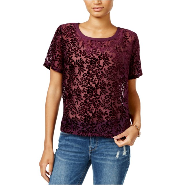 Lucky Brand Blusa de terciopelo para mujer, Púrpura, Mediana Lucky Brand Pull-over