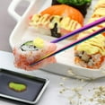 thumbnail image 5 of Travel Cutlery Set,Flatware Set Portable Utensils,Silverware Set Reusable Stainless Steel Tableware with Case Camping 8pcs Including Fork Spoon Chopsticks Cleaning Brush Straws(Rainbow), 5 of 5