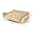 thumbnail image 3 of Vibrant Life Large Plush Cord Sofa Style Dog Bed, Cream, 28" x 38", 3 of 7