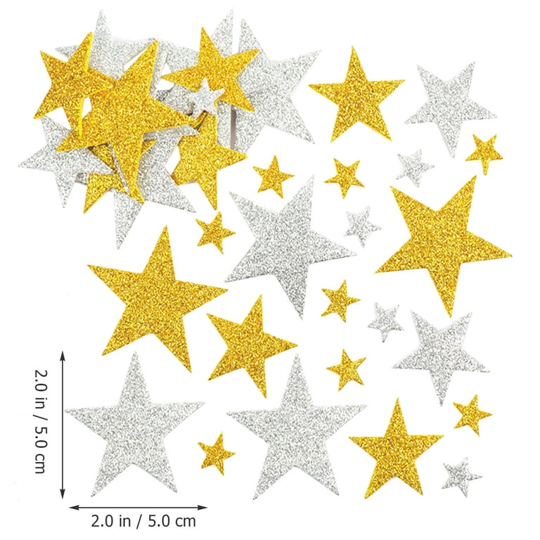 200Pcs Christmas Star Stickers Glitter Star Sticker Glitter Star Decals  Christmas Party Favors