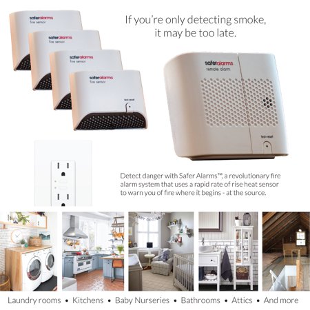Safer Alarms SHAS-004 Intelligent Wireless Home Fire Detector System (Multiroom 4 Pack)