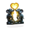 thumbnail image 3 of 2d pareja decoración amor corazón elefantes señales adornamiento amigo regalo de decoración acrílica plana adorno de mesa para estante, 3 of 8