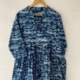 thumbnail image 3 of Indigo Fish Printed Cotton Dress, Sketer Circle Dress, Block Print Blousen Dress ,Short Dress,Floral block Print Dress,Cotton Handmade Dress, 3 of 7