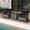 Black, variant on Gymax Set of 3 Rattan Furniture Bistro Set Cushioned Sofas Side Table Armrest Turquoise