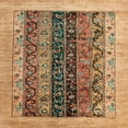 thumbnail image 1 of Ahgly Company Indoor Square Abstract Saddle Brown Oriental Area Rugs, 3' Square, 1 of 6