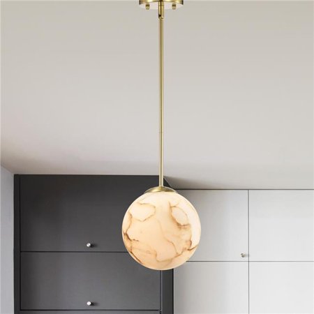 Warehouse of Tiffany PD01-10BSA Baxter 8 in. 1-Light Indoor Satin Gold