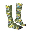 thumbnail image 3 of Picia Women Crew Soft Moisture-wicking Socks Surfing Dinosaur Pattern Design Cotton Socks, One Size fit All, 3 of 9