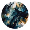 thumbnail image 2 of Designart "Marble Liquid Ink Blue and White I" Abstract Marble Round Metal Art, 2 of 5