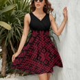 thumbnail image 3 of Red Latvian Lielvarde Belt Motif Dress Summer Street Style Dresses Female Sleeveless Printed Sundress, 3 of 7