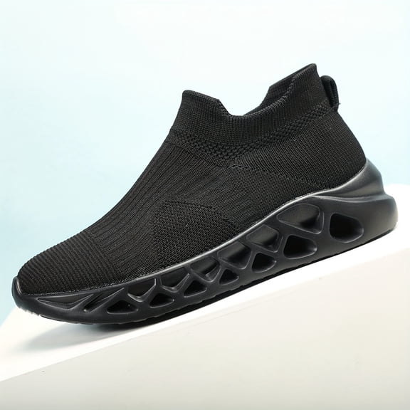 1 Pair Unisex Breathable Slip-On Sneakers, Lightweight EVA Sole, Comfortable Fabric Upper and Lining, Casual Sports Running Shoes for All Seasons