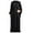 Black, variant on Abaya Dress for Elegant Women's Two Piece Suit Long Vest Dress with Sleeveless Jacket and Skirt Belted Outfit