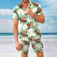thumbnail image 4 of Traje de camisa informal de dos piezas con pantalones cortos de manga corta para hombre Pompotops  oipoqjl35640, 4 of 8