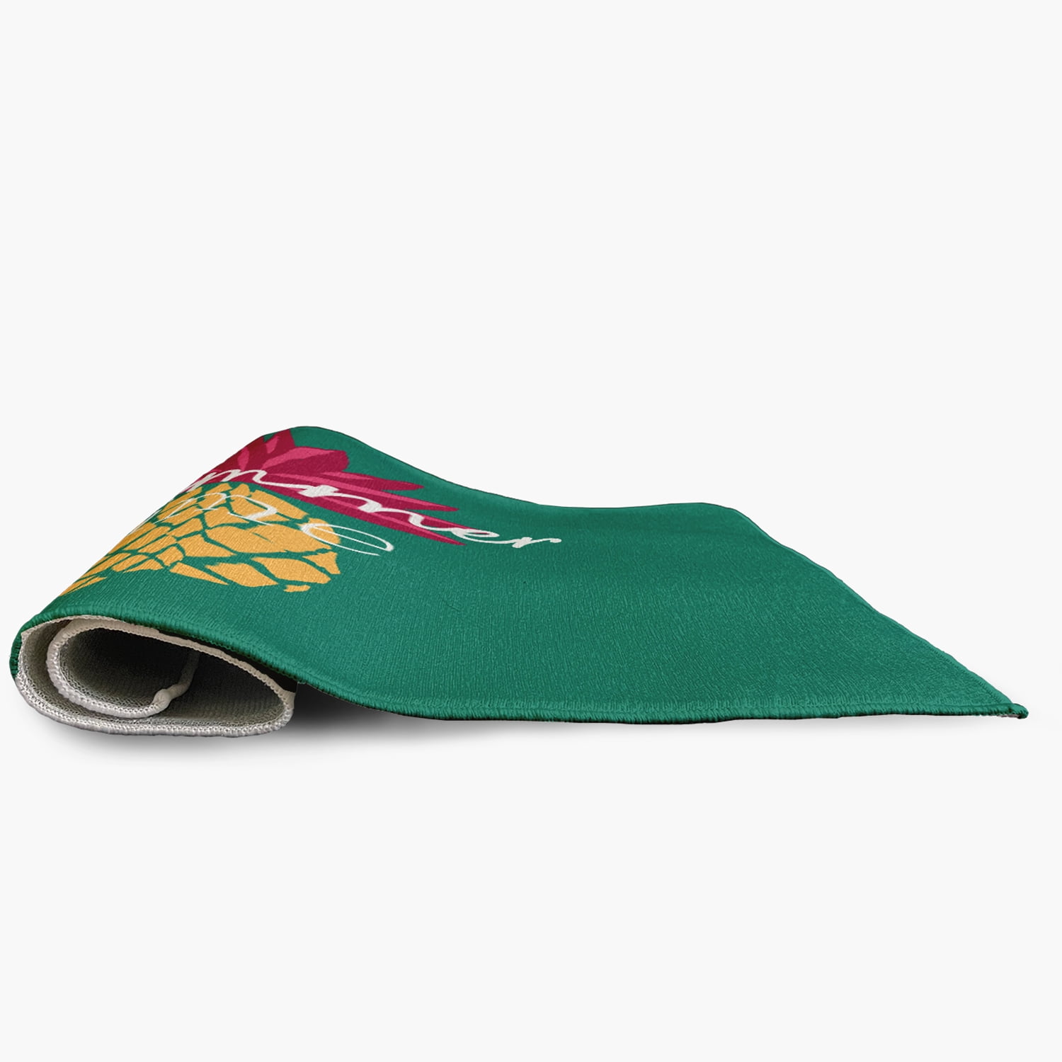 3' x 5' Simply Daisy Summer Time Pineapple Tropical Chenille Area Rug, Kelly Green