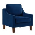 thumbnail image 5 of Hassch Contemporary Velvet Accent Armchair, Upholstered Single Sofa Chair with Sturdy Solid Wood Frame, Stylish Lounge Chair for Living Space, Home Office (Navy), 5 of 7