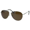 thumbnail image 2 of Mens Classic Tear Drop Metal Rim Pilots Officer Sunglasses Silver Dark Brown, 2 of 4