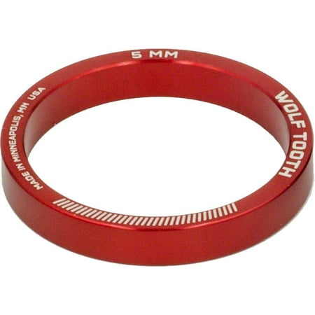 - Wolf Tooth Components Headset Spacer 5 Pack, 5mm, Red
