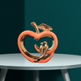 thumbnail image 4 of Estatua de fruta de cerámica nórdica, arte en corazón hueco, escultura de pájaros dorados Naranja Zulema Estatuilla de cerámica, 4 of 8
