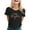 Black, variant on UANWENN Ladies Fashion Casual Letter Printed Round Neck Short Sleeved T Shirt Top 4 Women V Neck Workout Layering Tee Long Sleeve Womens Layering Shirts Long Sleeve Comfortable Workout Shirts Women