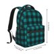 thumbnail image 2 of Easygdp Teal On Black Plaid Mochila Ergonómica Versátil para Laptop - Múltiples Bolsillos, Correas Ajustables, Unisex para Escuela, Viajes y Actividades al Aire Libre-One Size, 2 of 5
