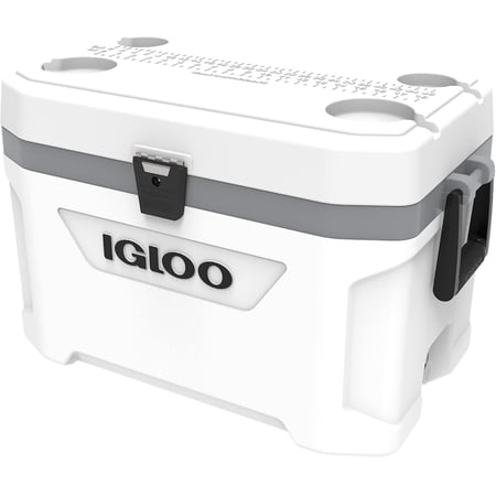 IGLOO Marine Ultra Cool Box, White/Grey, 51 Liter, 49350 — Home & Garage Storage, Stackable Design