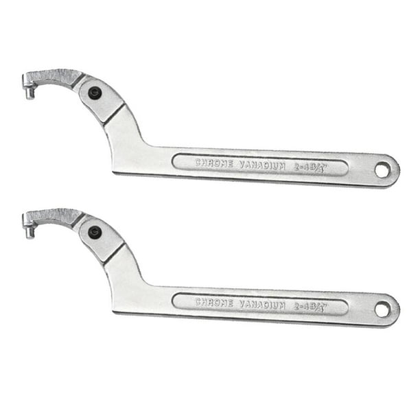 2pcs Adjustable Hook Wrench Pin Wrench C Spanner 19-51mm Round Head for  Auto 