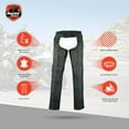 thumbnail image 3 of Daniel Smart Motorcycle Leather Chaps – All Season Unisex Biker Pant with Customizable fit and Carry Pockets, 3 of 6