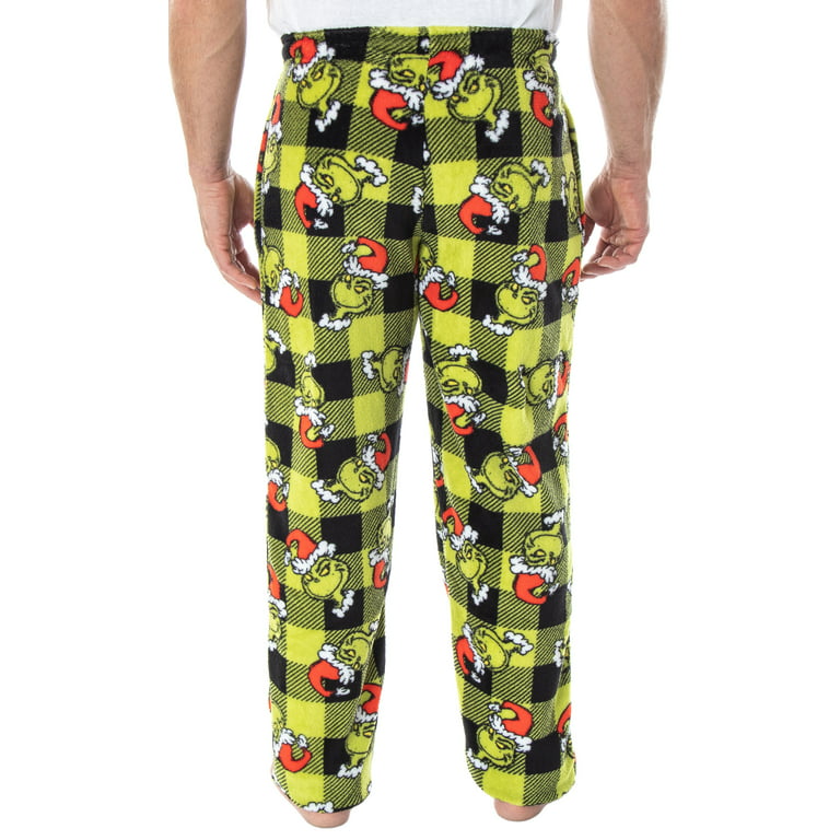 Dr. Seuss Men's The Grinch Sneaky Face Fleece Plush Pajama Pants - Walmart .com