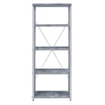thumbnail image 3 of 4-Tier Vintage Industrial Style Bookcase with Powder Coating,Metal and Wood Bookshelf for Living Room,Bedroom & Office(Grey+Silver), 3 of 5